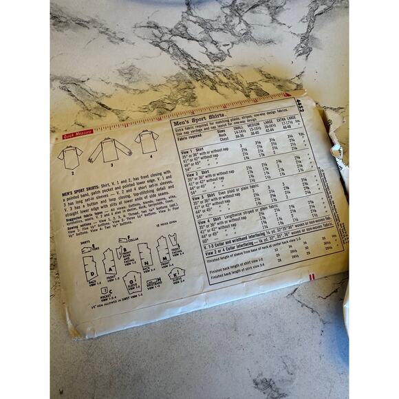 Vintage Sewing Patterns Mens Pajamas and Shirts Set of 2 - Picture 4 of 7